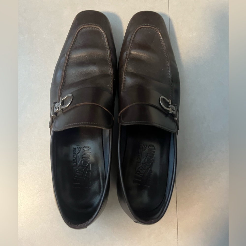 Salvatore Ferragamo Espresso Leather Loafers